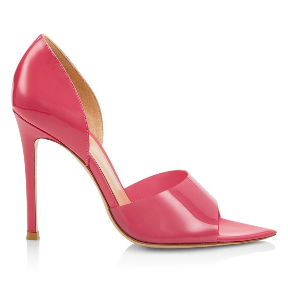 GIANVITO ROSSI Bree 105mm Pexi Peep-Toe d'Orsay Heels 37.5